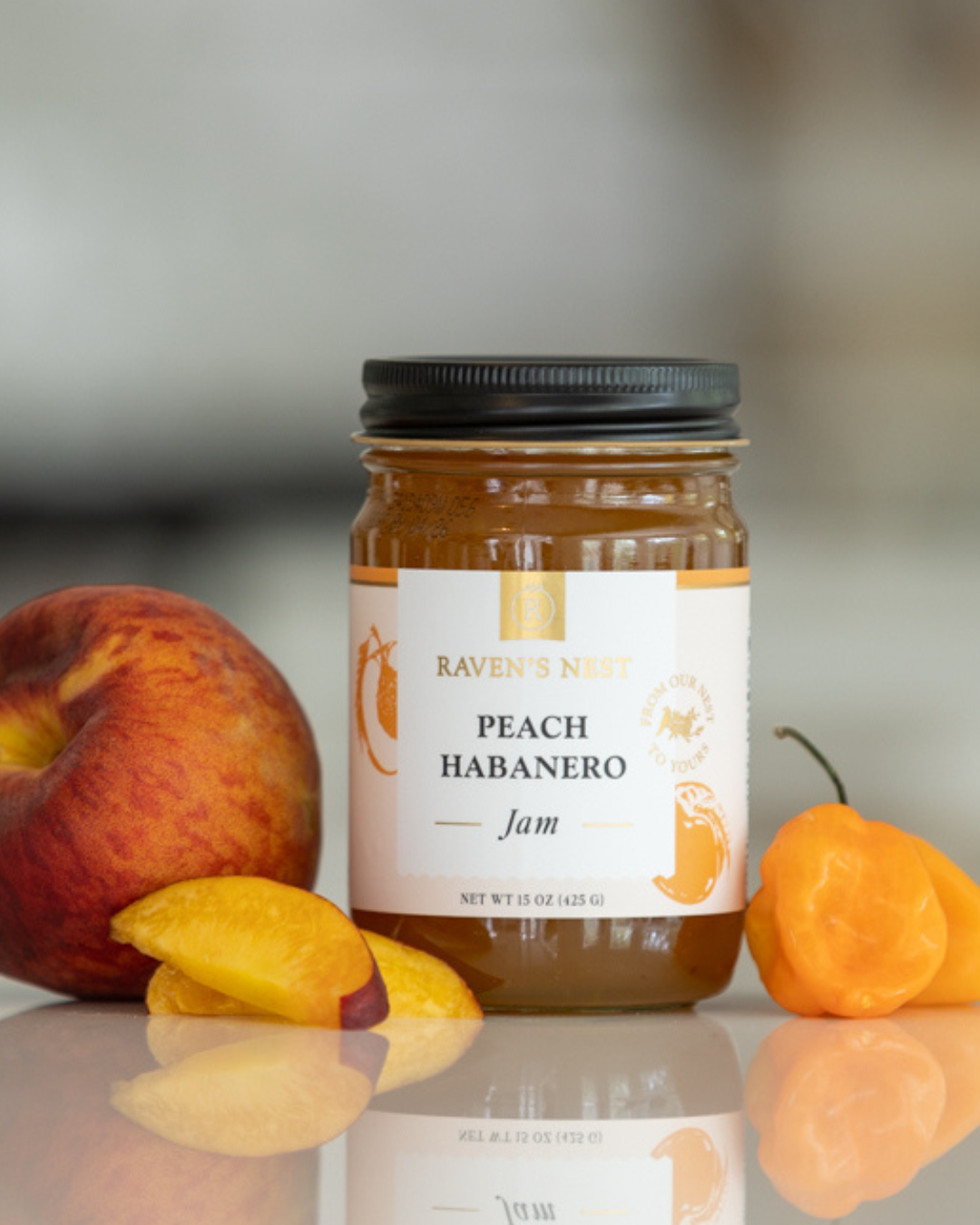 Peach Habanero Jam, Gourmet Food, Peaches, Jam, Jar, Sweet & Spicy