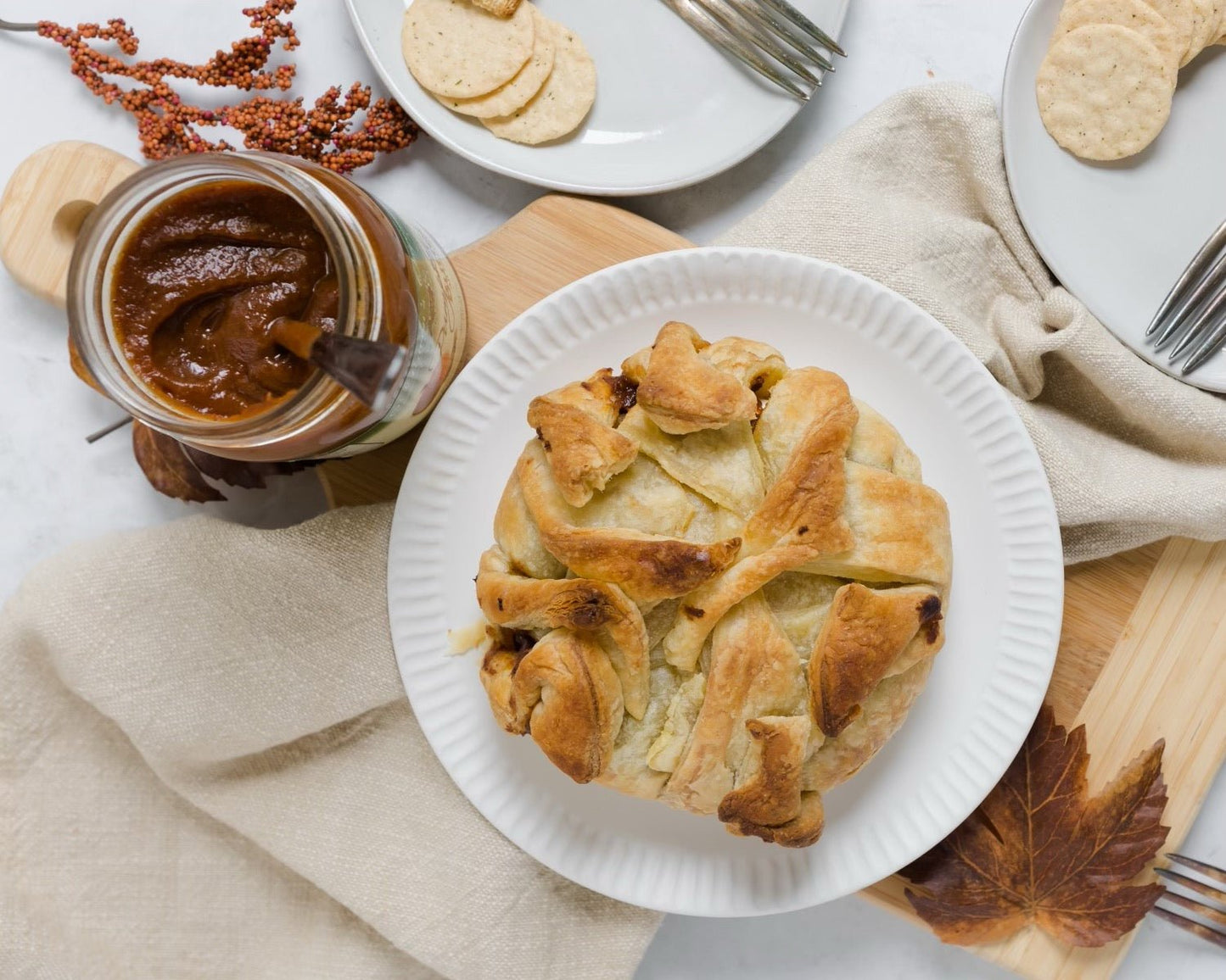 Raven's Nest Pumpkin Butter Baked Brie Appetizer
