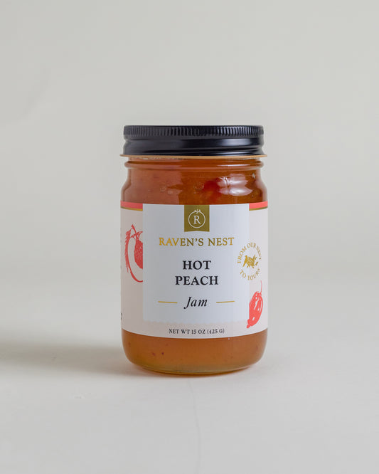 Jar of Raven's Nest Hot Peach Jam
