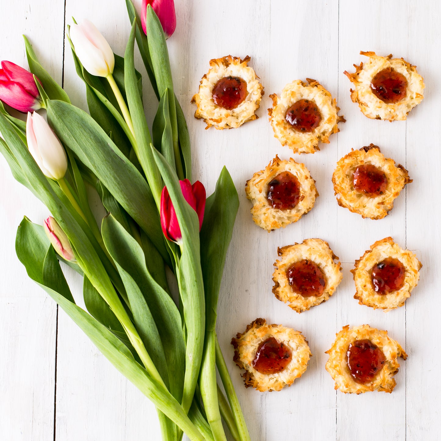 Strawberry Jalapeno Coconut Nests, Springs, Easter, Tulip