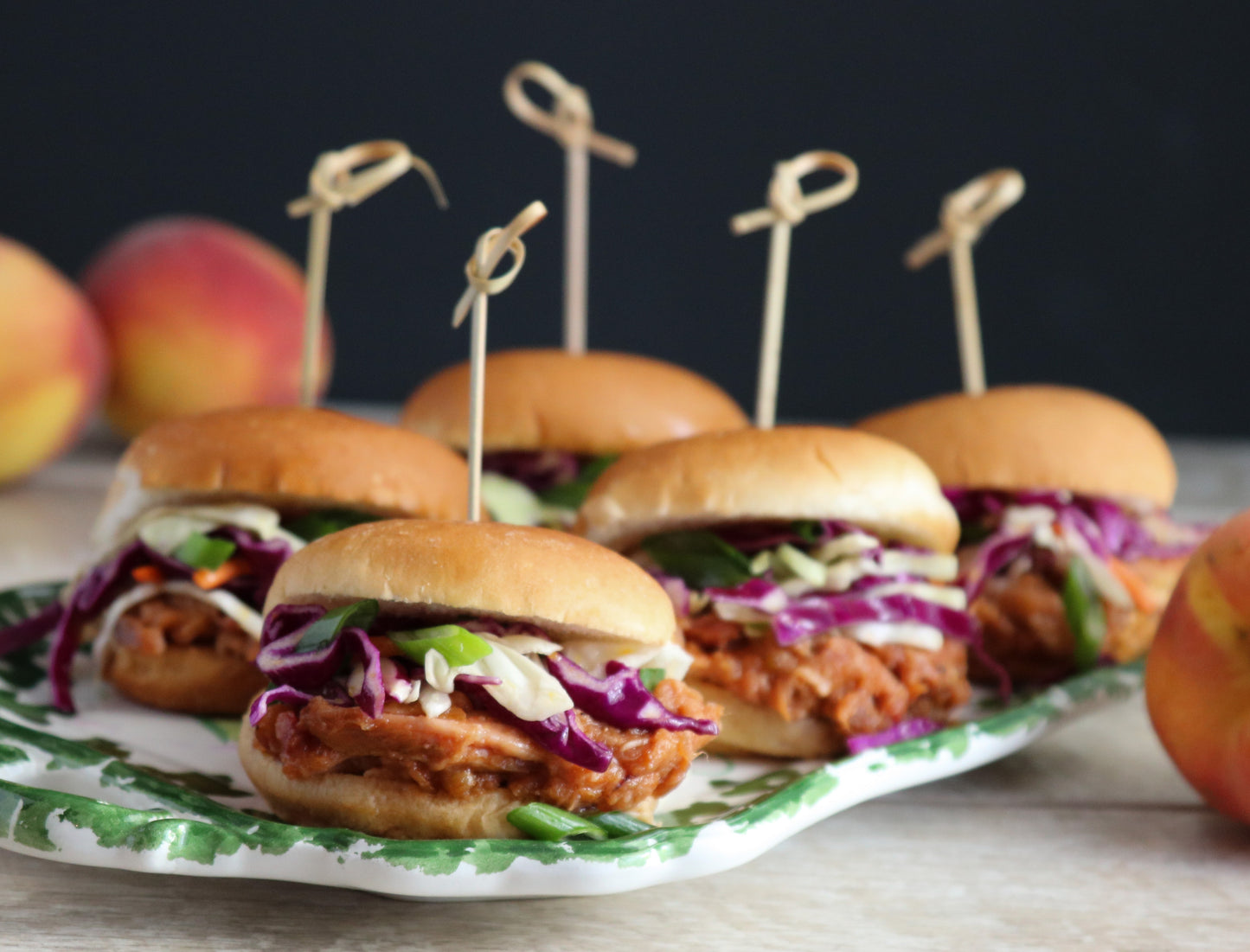 Pulled Pork Slider Bourbon Peach Habanero Sauce