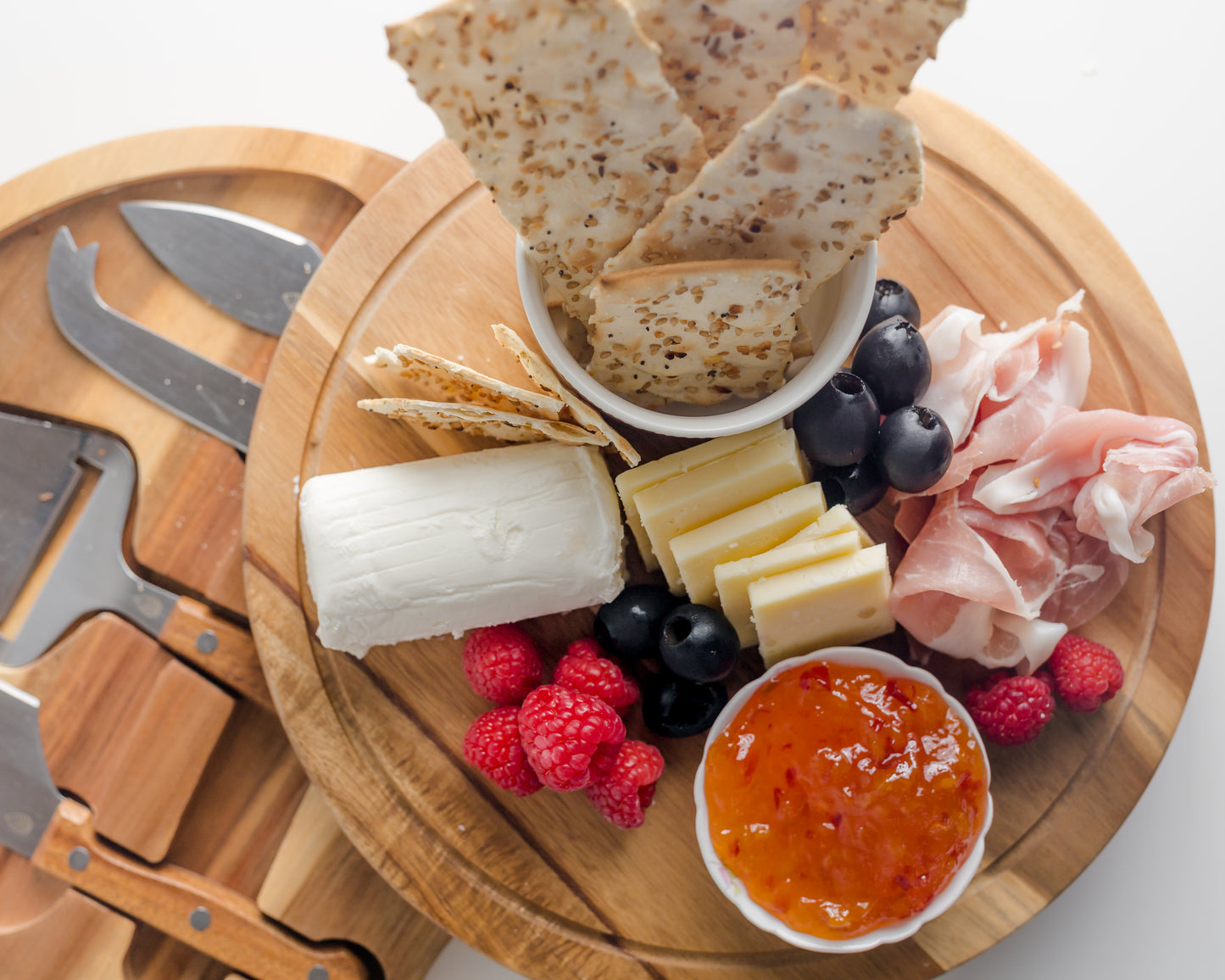 Cheese and Meat Board with Knife Set