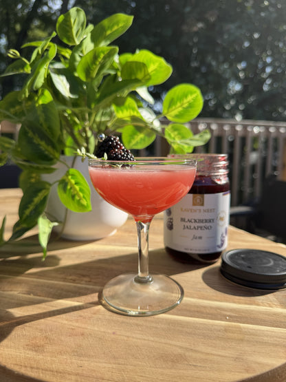 Try a Blackberry Bee’s Knees with Raven’s Nest Blackberry Jalapeño Jam, honey syrup, fresh lemon juice, and gin for a sweet, tart cocktail with a hint of heat.