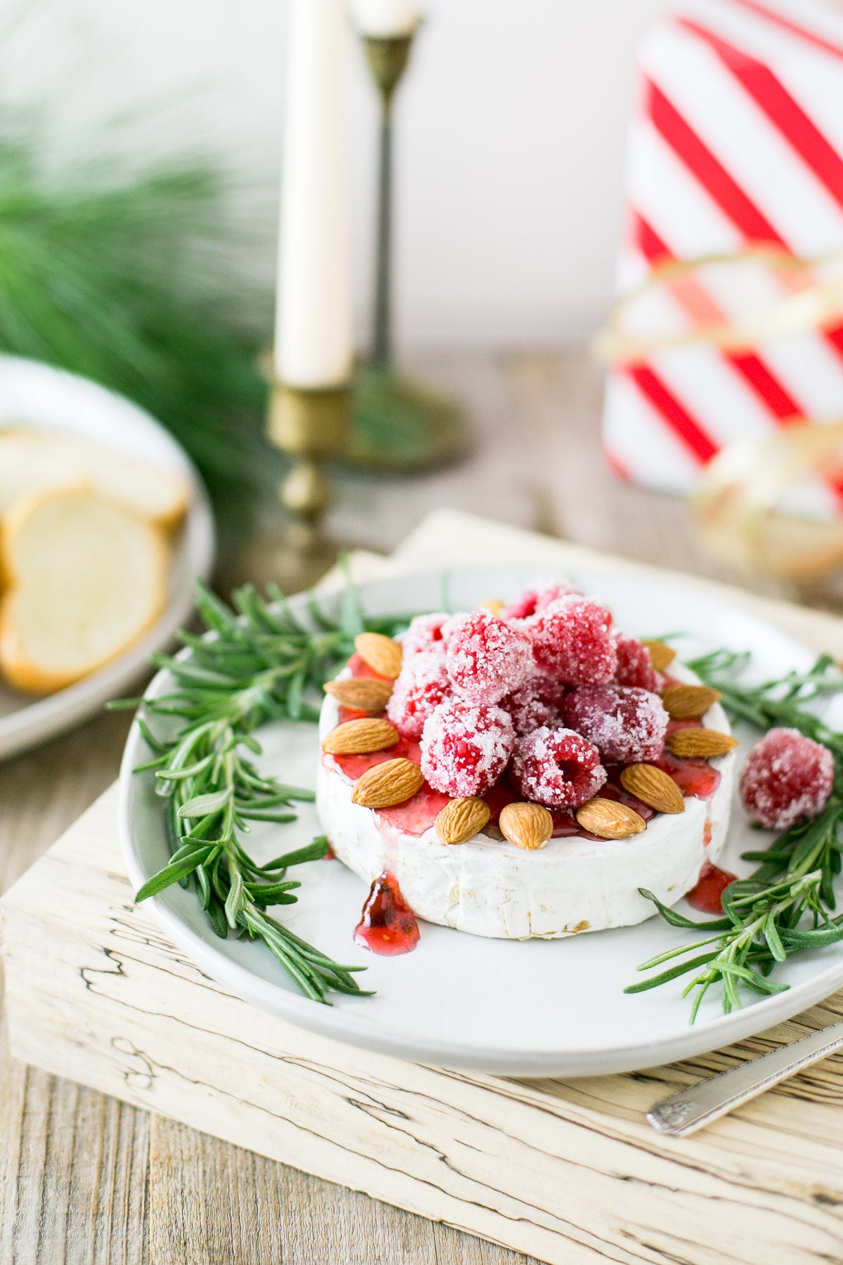 Brie with Sugared Raspberries
