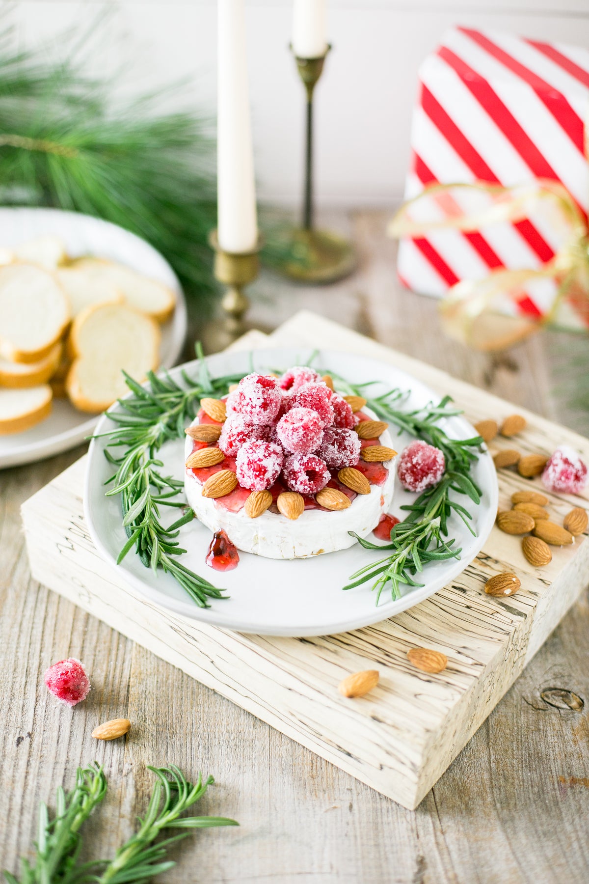 Brie with Sugared Raspberries