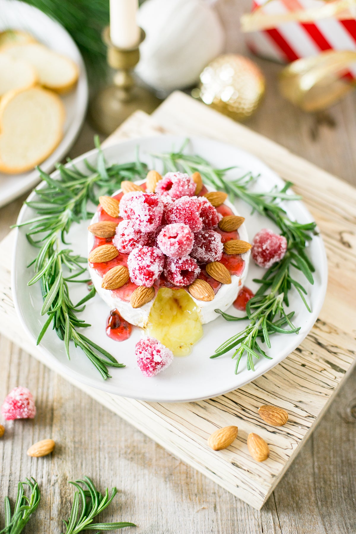 Brie with Sugared Raspberries