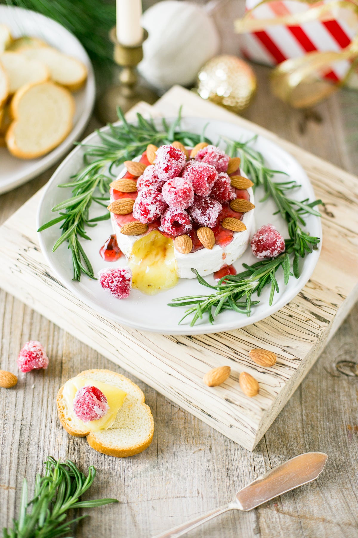 Brie with Sugared Raspberries