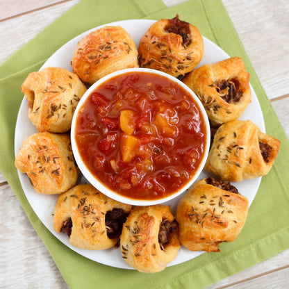 Chili Grande Sausage Rolls with Mango Salsa