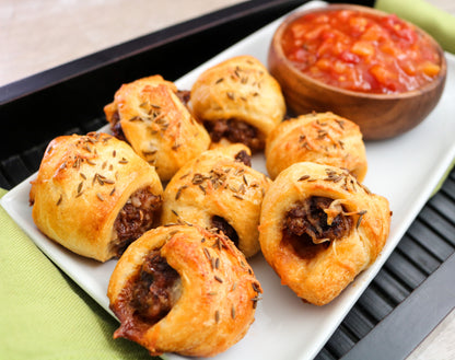 Chili Grande Sausage Rolls with Mango Salsa