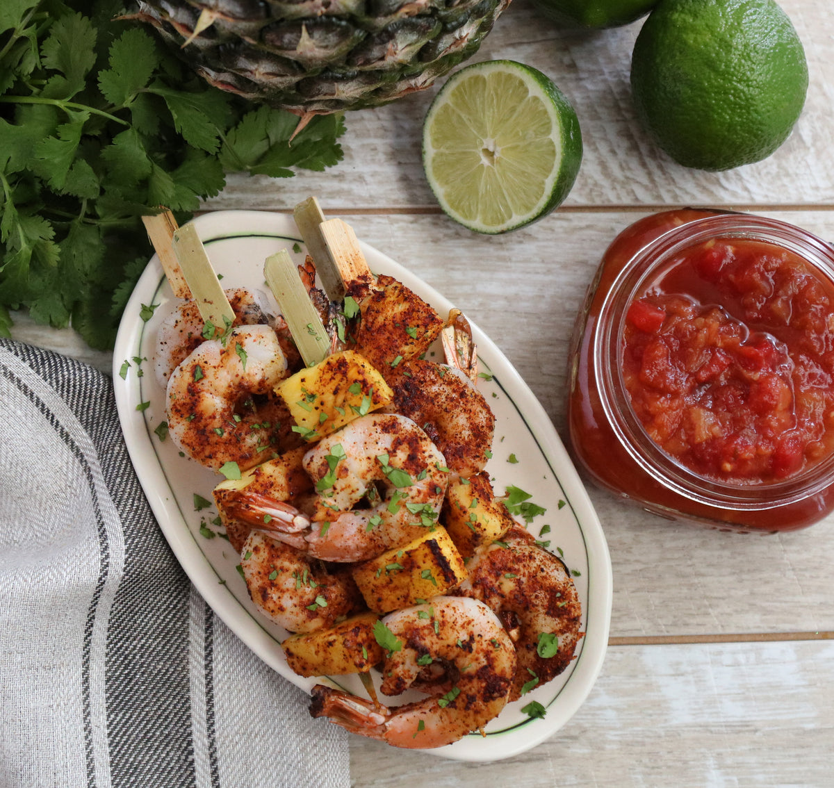 Grilled Chili Grande Shrimp with Pineapple Salsa