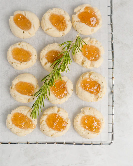 Rosemary Pear Thumbprint Cookies