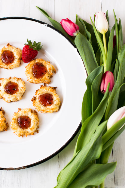Strawberry Coconut Macaroon Nests