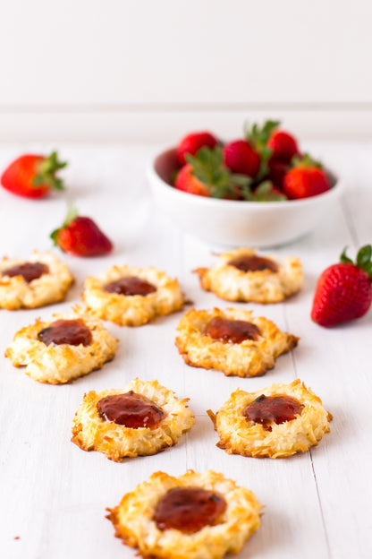 Strawberry Coconut Macaroon Nests