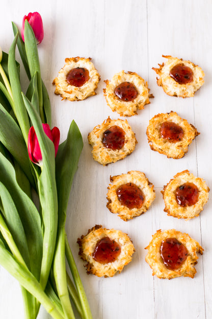 Strawberry Coconut Macaroon Nests