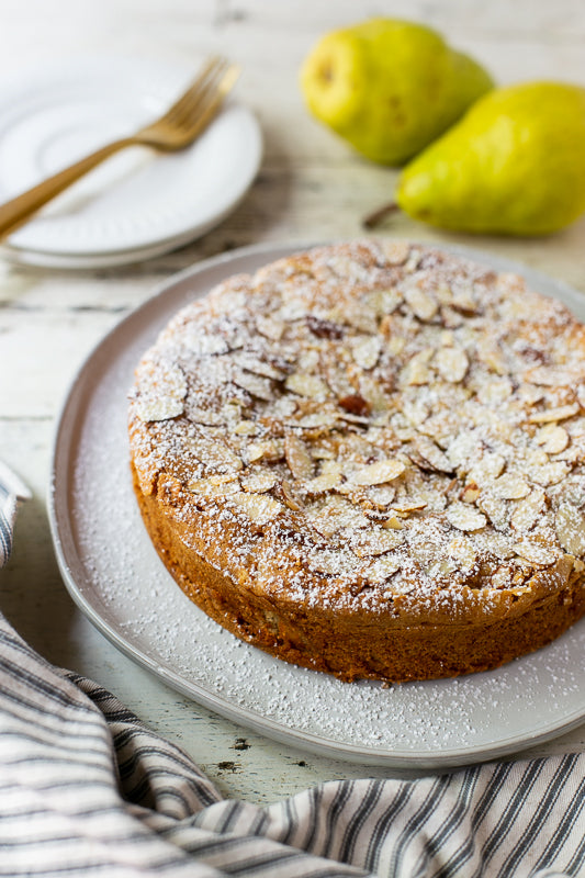 Cozy Pear Coffee Cake Made with Ravens Nest Mulling Spice