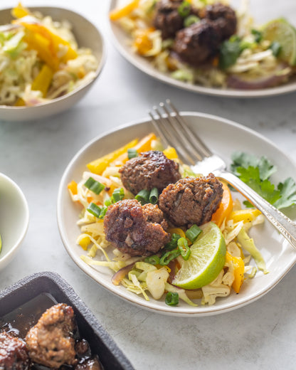 Ginger & Mint Mini Meatballs  with Peach Habanero Sauce