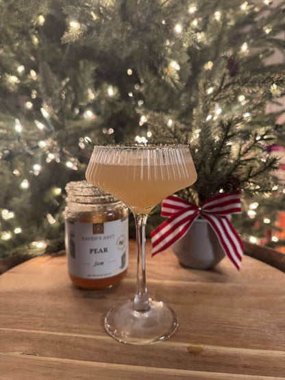 Make a Spiced Pear Martini with Raven’s Nest Pear Jam, gin, spiced pear liqueur, and fresh lemon juice for an elegant seasonal cocktail.