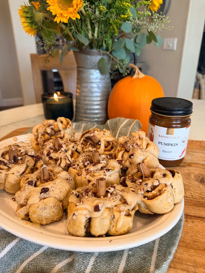 Brown Butter Pumpkin Maple Pecan Cinnamon Rolls