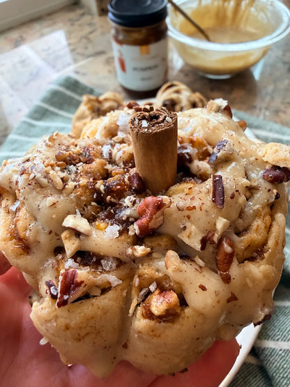 Brown Butter Pumpkin Maple Pecan Cinnamon Rolls