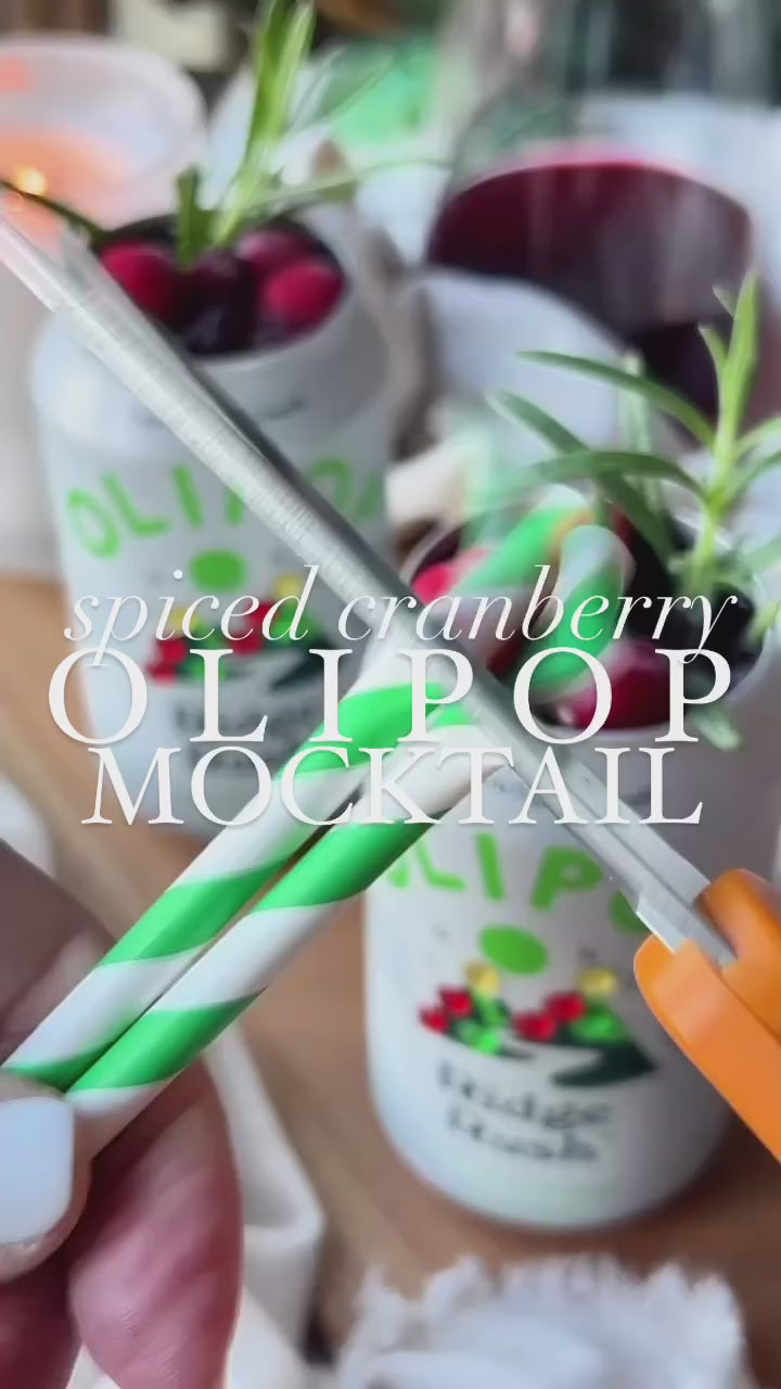 Spiced Cranberry Mocktail made with Olipop and Raven's Nest Original Mulling Spices