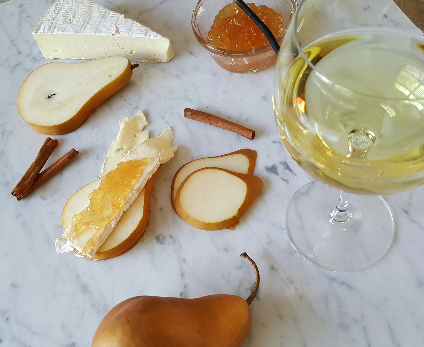 Pear Jam on Bree Slice Paired with a Wine 