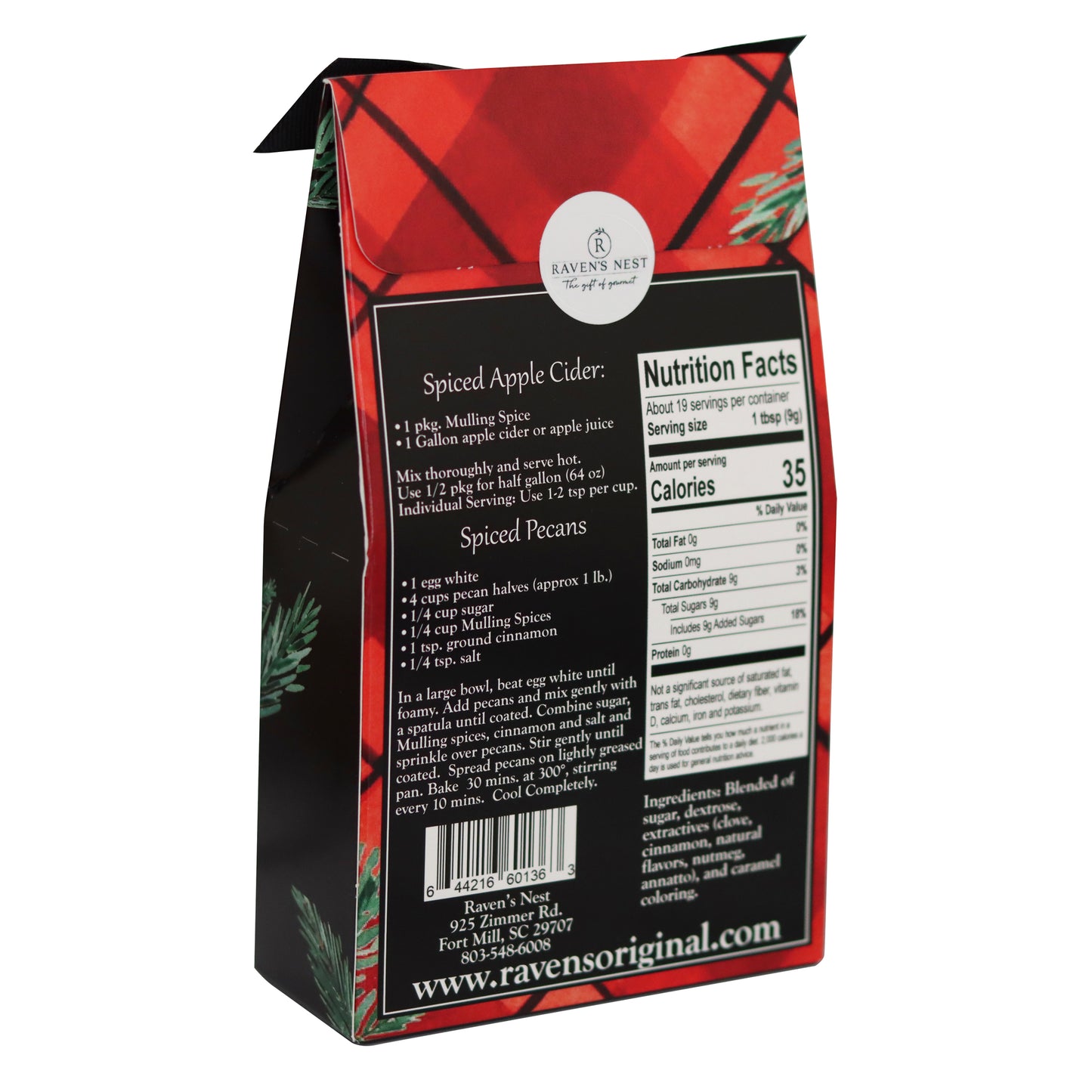 Mulling Spice holiday gift packaging back side