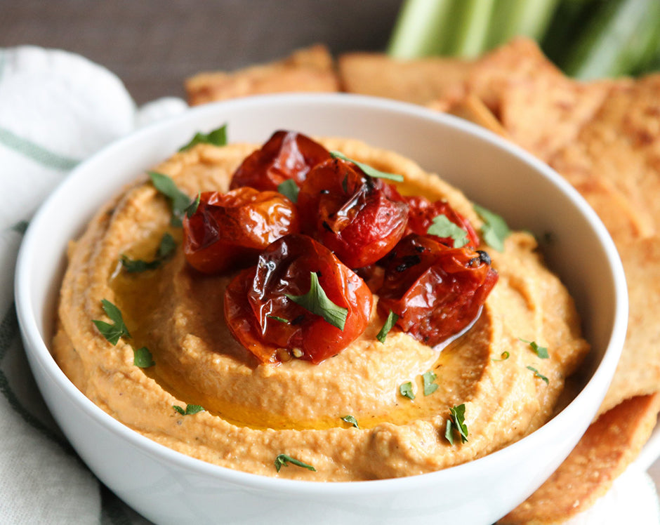 Garden Party Roasted Cherry Tomato Hummus